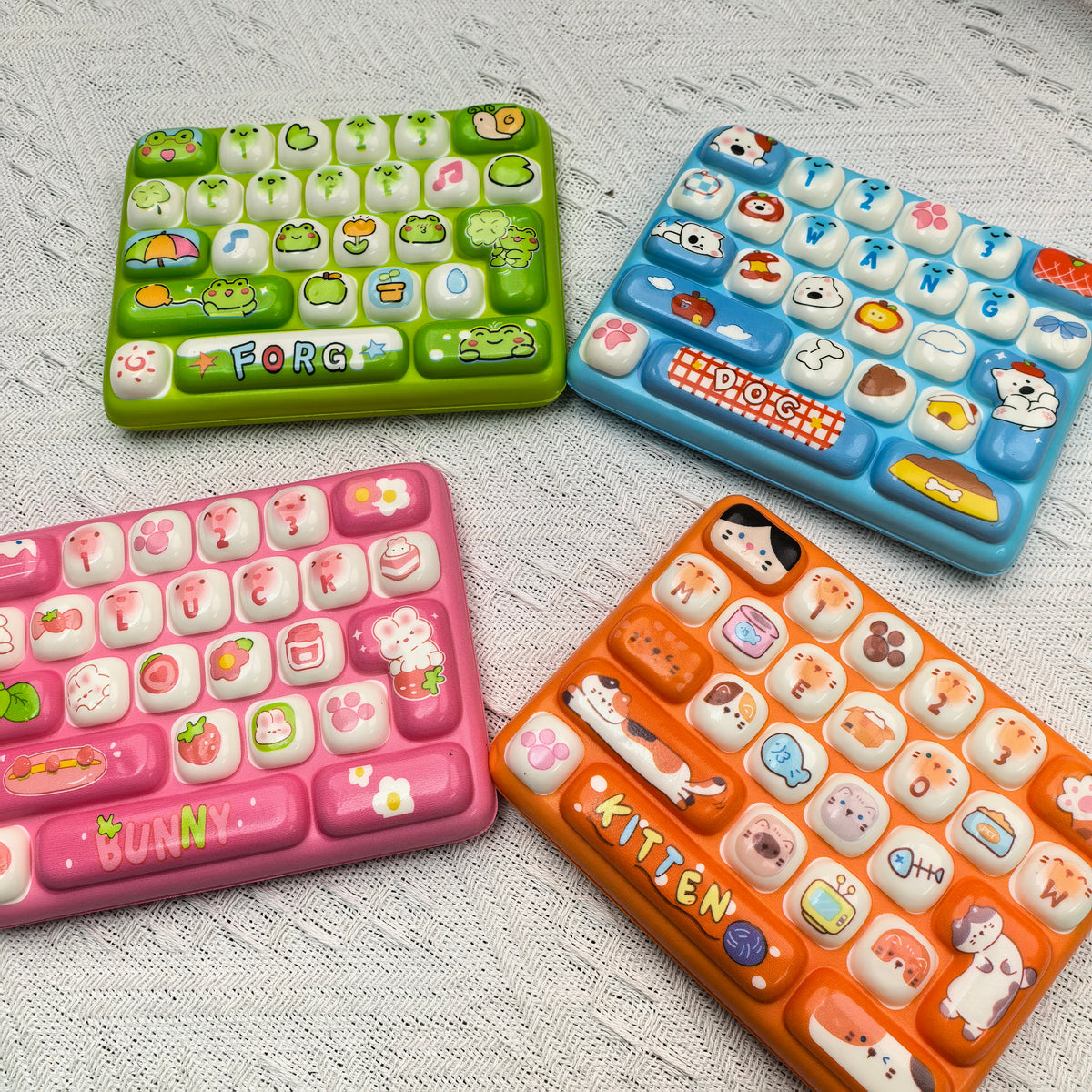 Animal keyboard squishy real product photo