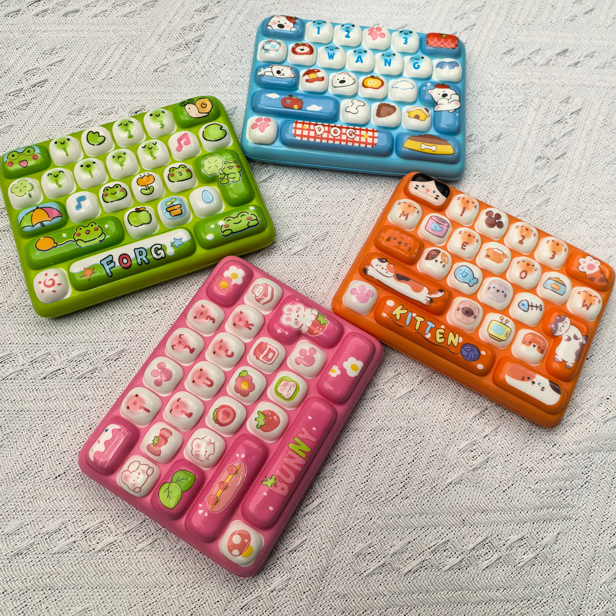 Animal keyboard squishy real product photo