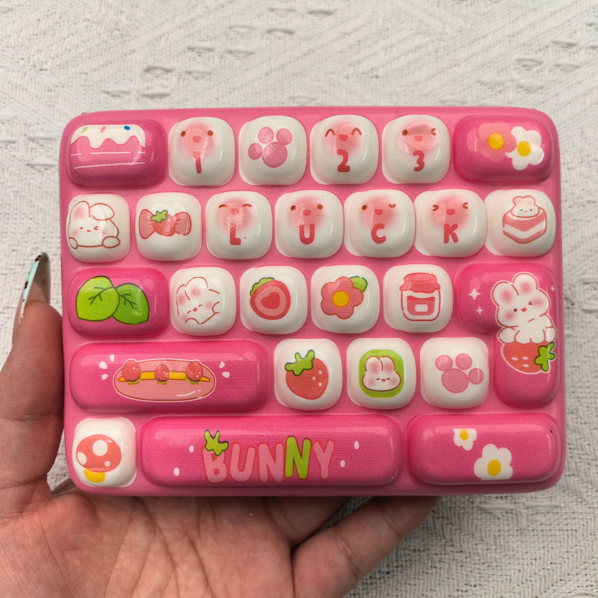 Animal keyboard squishy real product photo