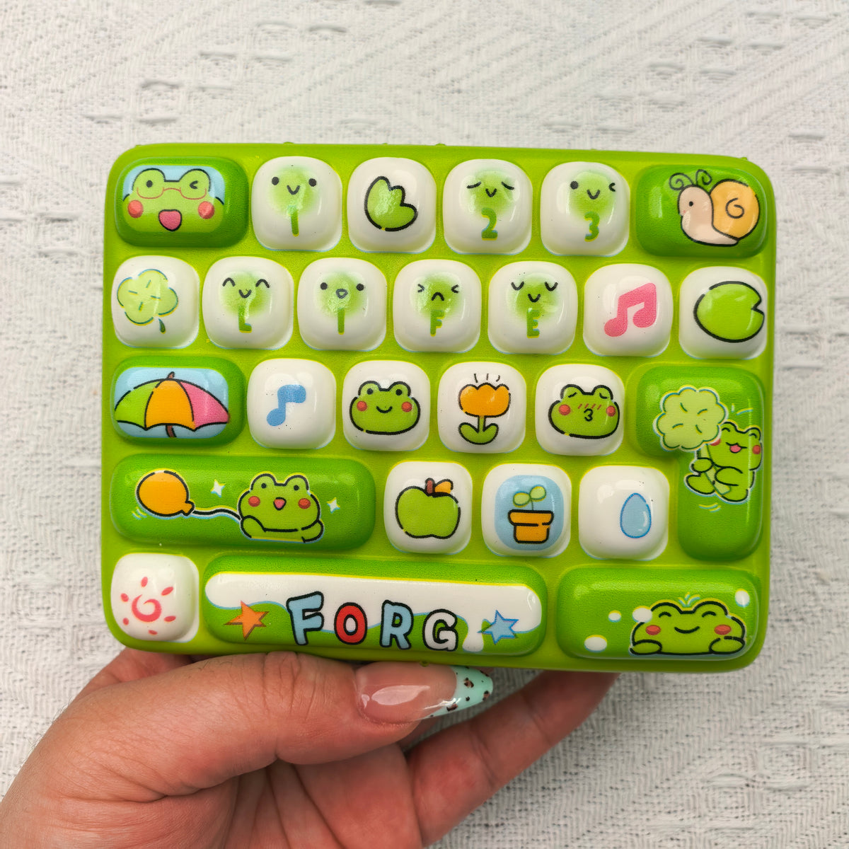 Animal keyboard squishy real product photo