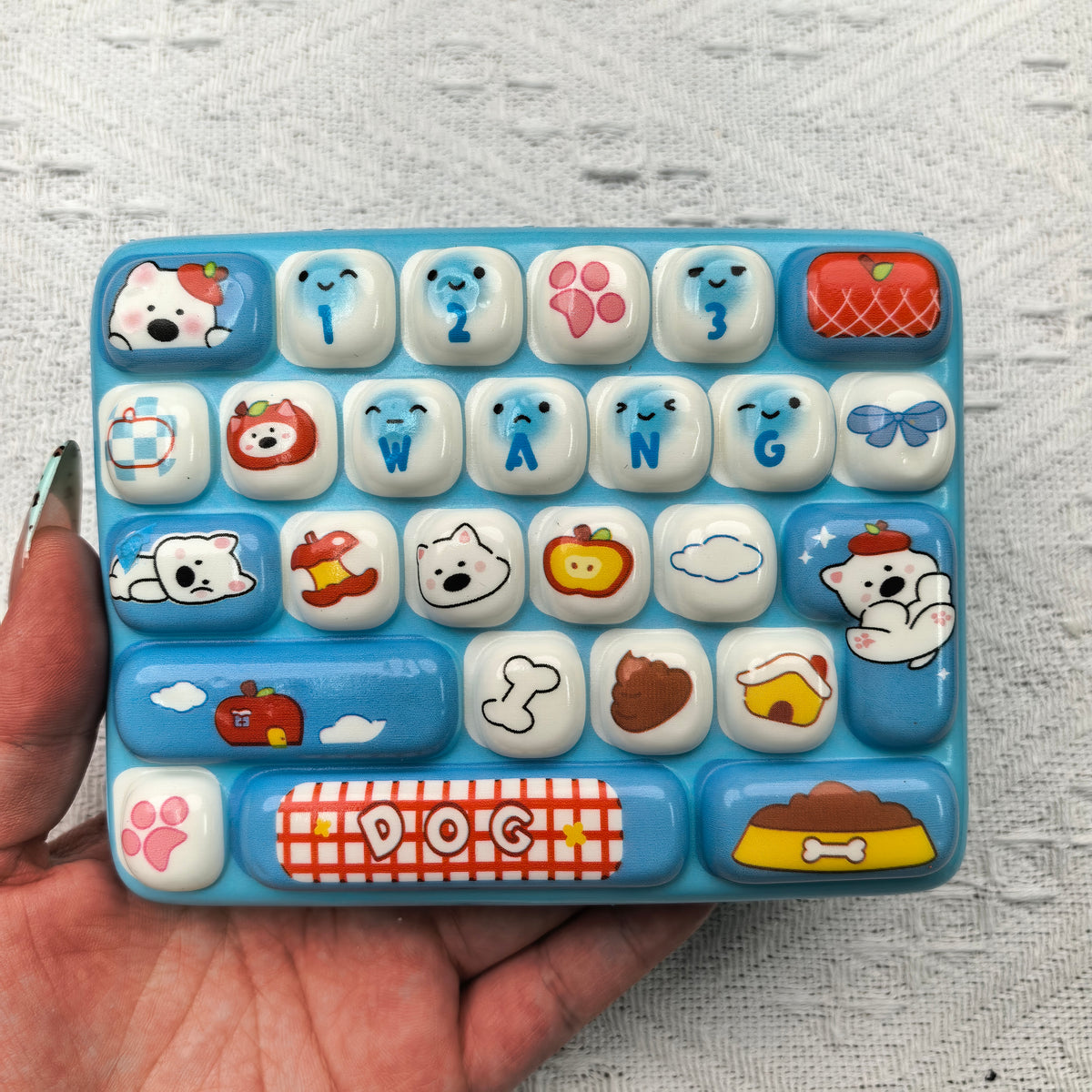 Animal keyboard squishy real product photo