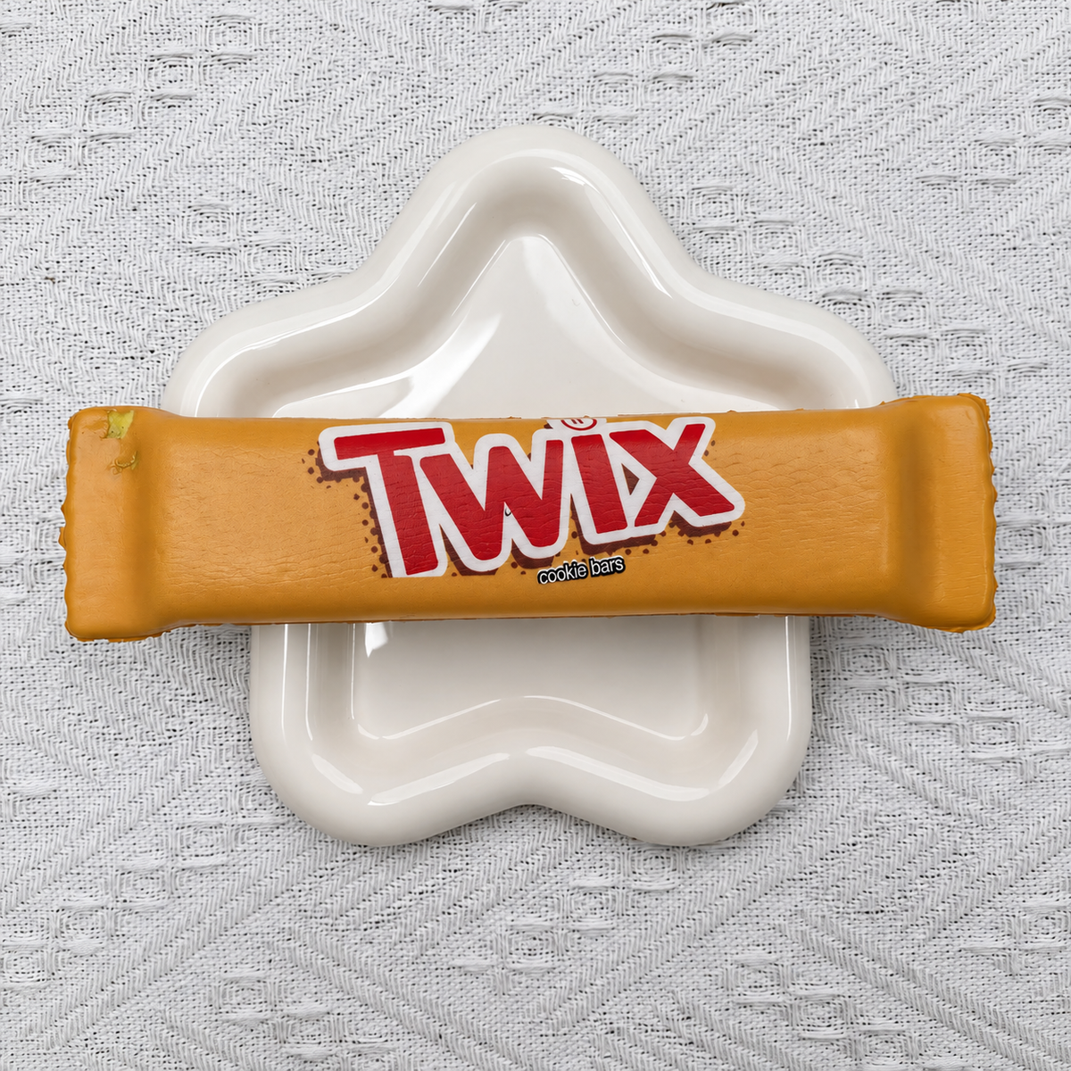 Chocolate bar PU foam squishy product photo. Set includes three squishies; decorative props not included.
