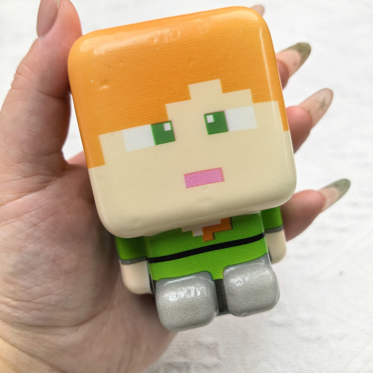 Minecraft-style five-piece PU squishy set. Detail or group view; decorative props are not included.