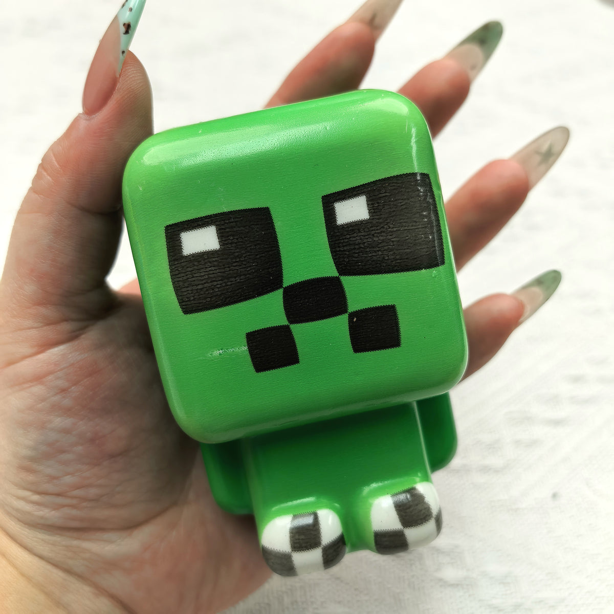 Minecraft-style five-piece PU squishy set. Detail or group view; decorative props are not included.