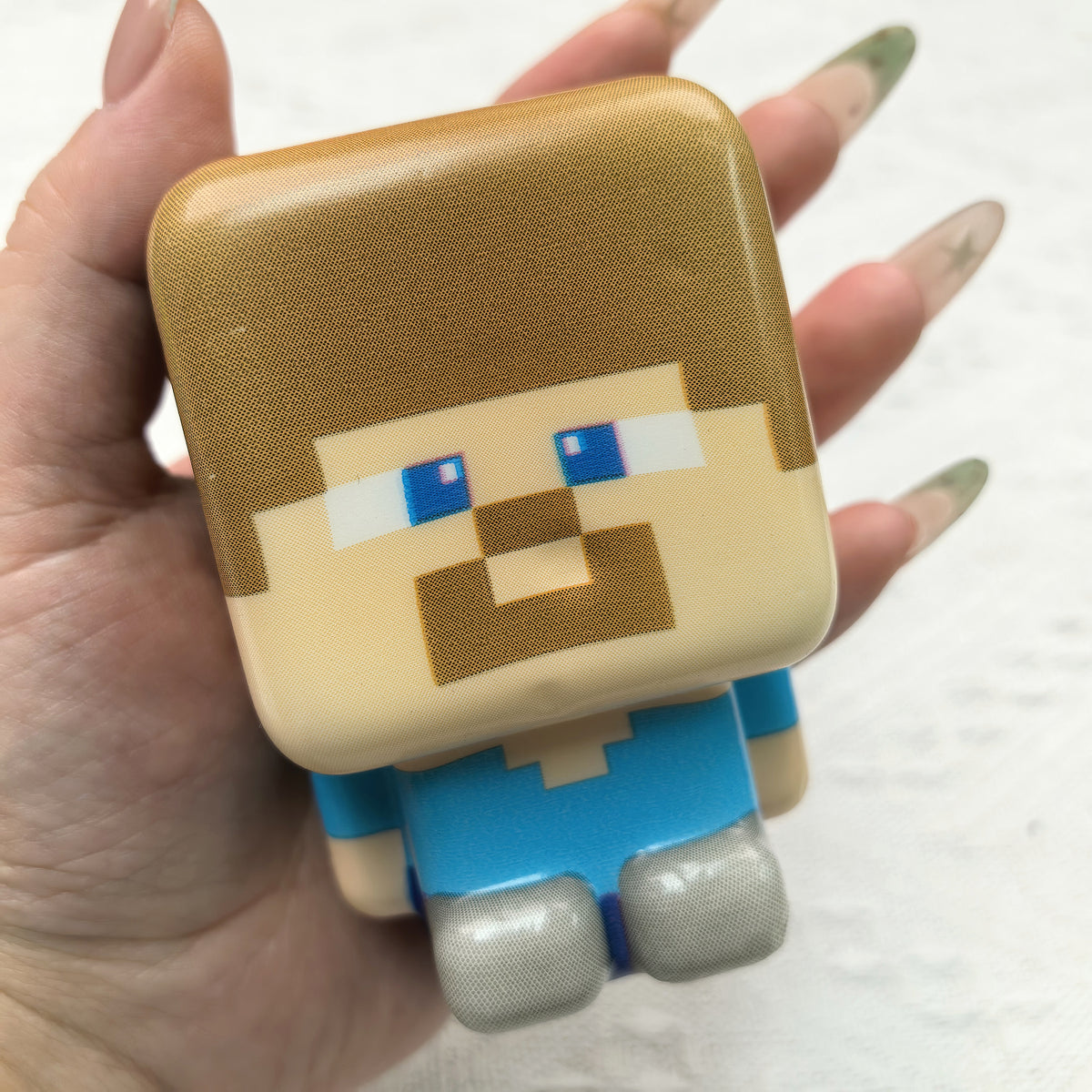 Minecraft-style five-piece PU squishy set. Detail or group view; decorative props are not included.