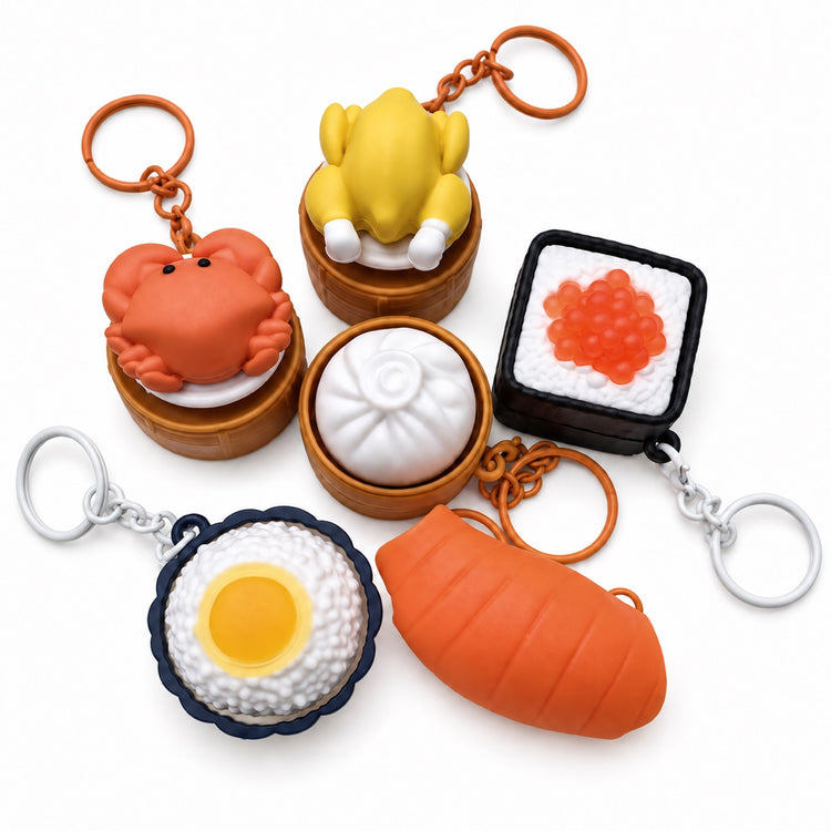 Food Fidget Keychain – Clickable Bag Charm