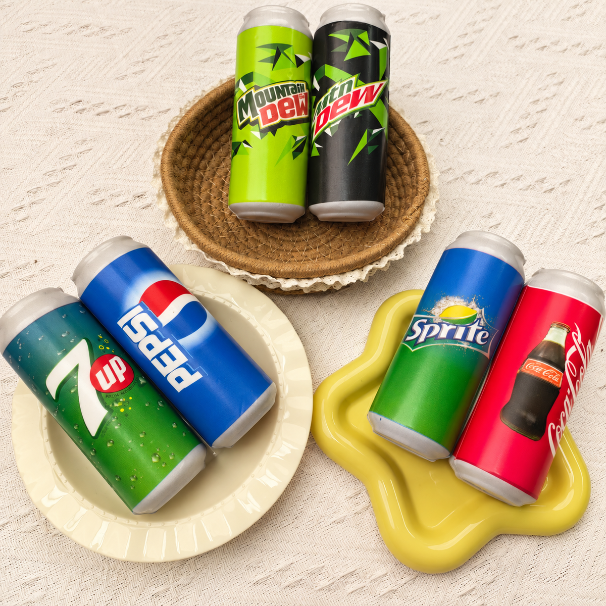 Soda can squishy set lifestyle photo, props not included